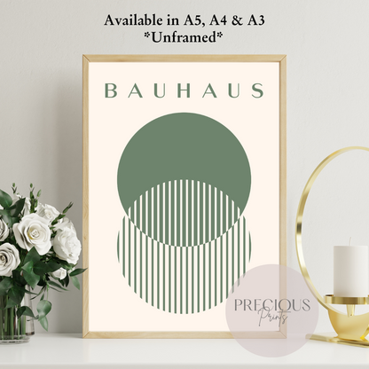 Sage Green Bauhaus Print A5 A4 A3 Art Exhibition Sage Green Poster