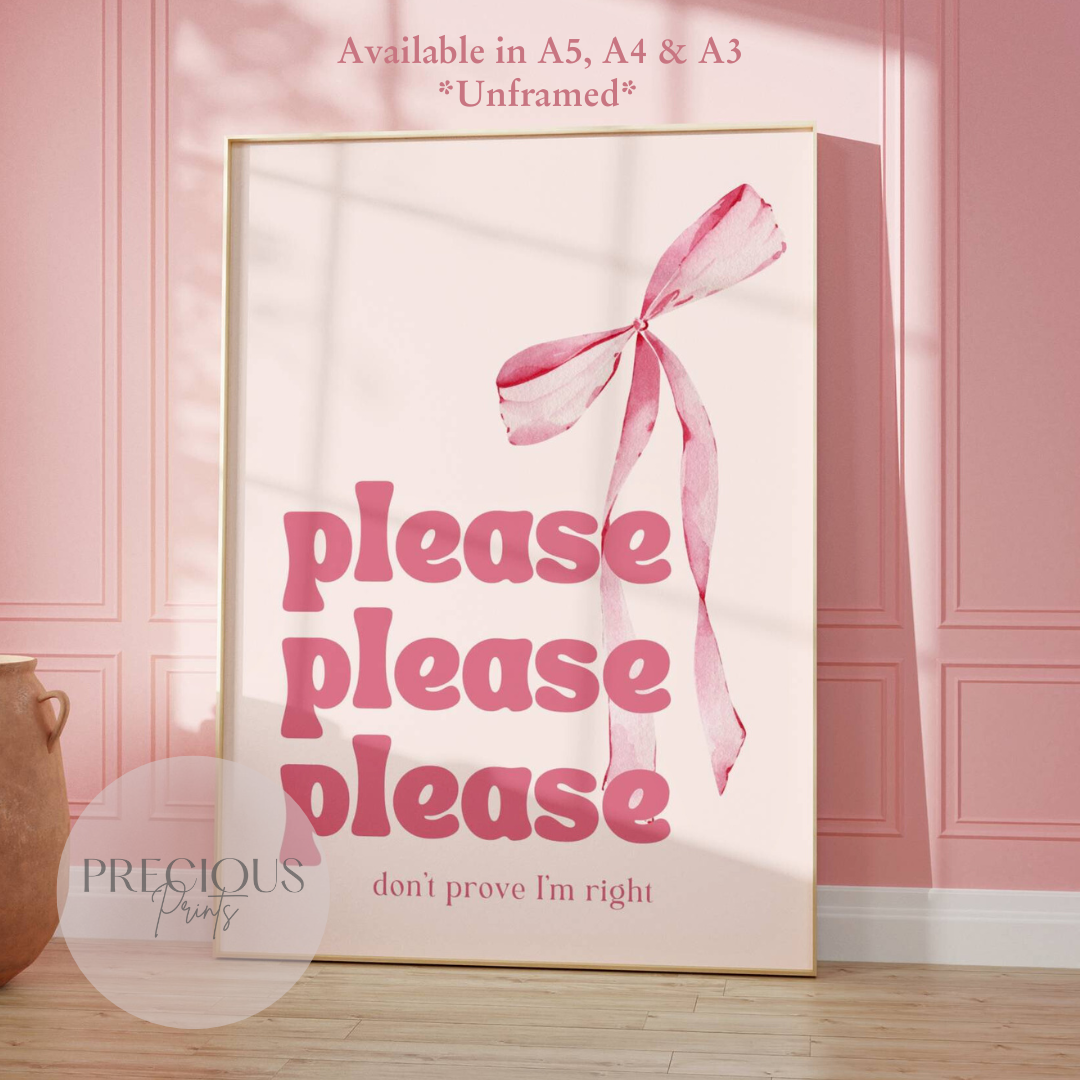 Please Please Sabrina Carpenter Lyric Print / Music Poster / A5 A4 A3 Unframed