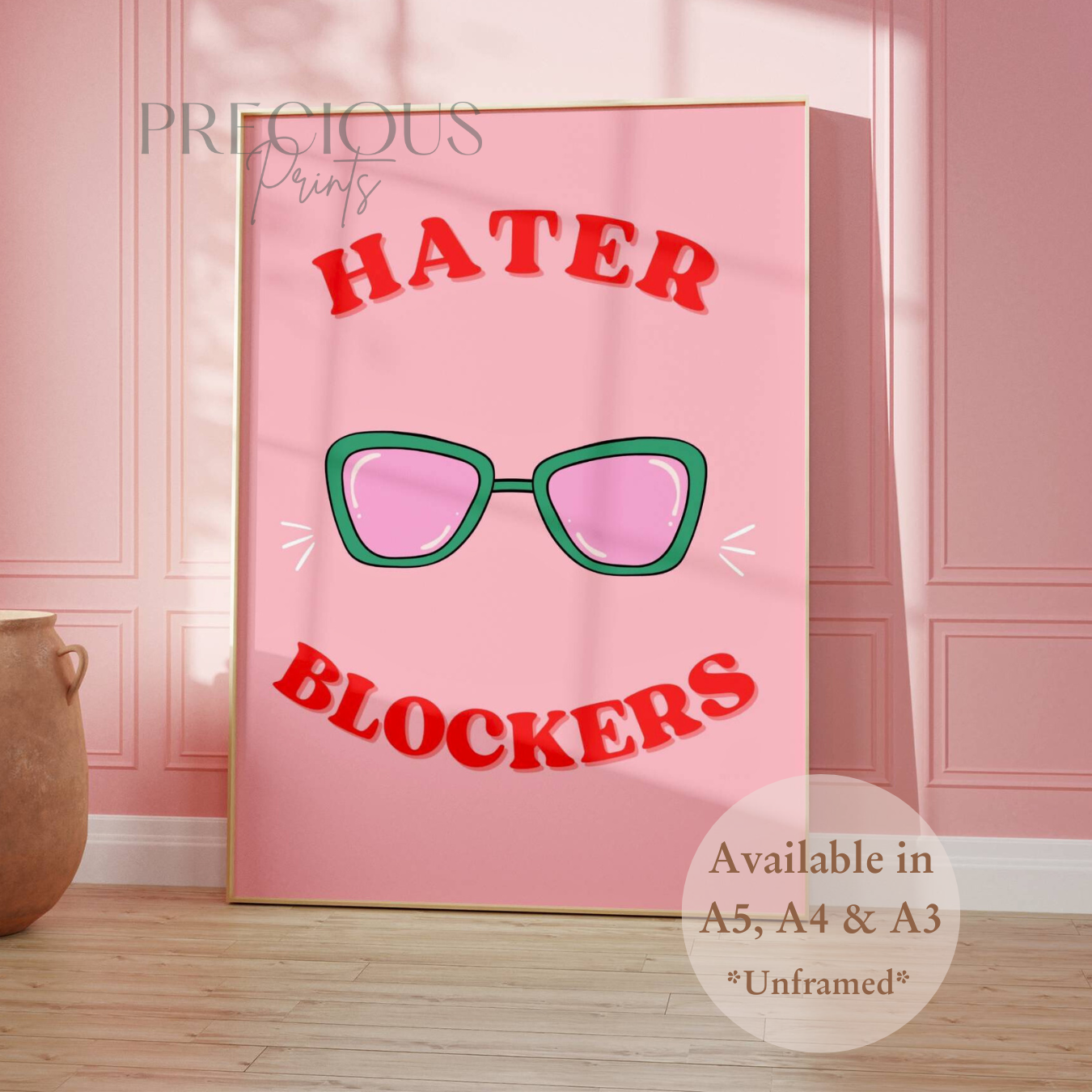 Hater Blockers Funny Preppy Art Poster / Humour / Pop Art / Trendy A5 A4 A3