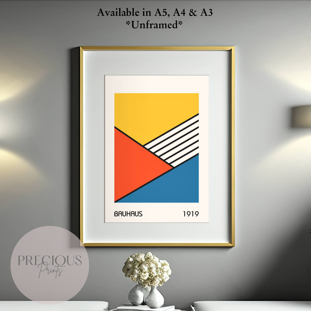 Colourful Textured Bauhaus Art Print A5 A4 A3 Art Exhibition Poster