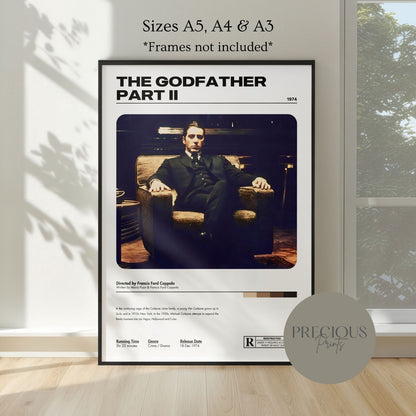 The Godfather Part 2 Movie Poster A5 A4 A3 Unframed High Gloss Print