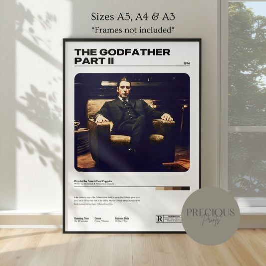 The Godfather Part 2 Movie Poster A5 A4 A3 Unframed High Gloss Print