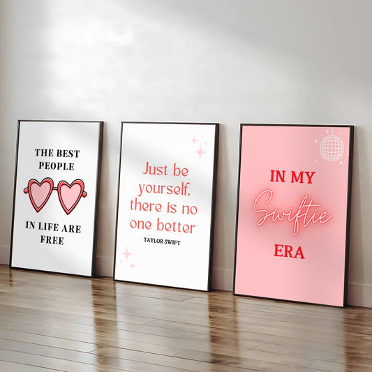 Set of 3 Taylor Swift Swiftie prints / Wall Art A5 A4 A3 Unframed Preppy Print