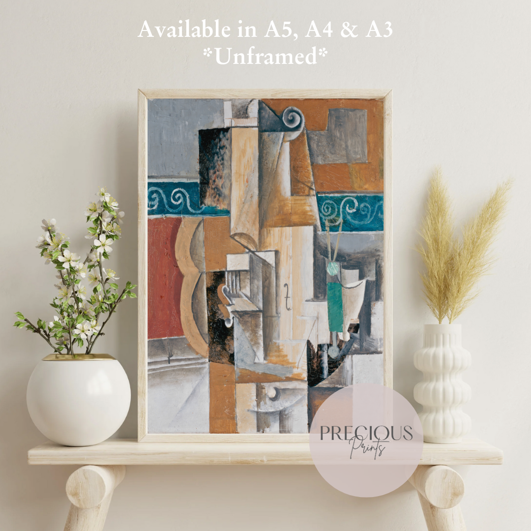 Picasso - Violin and Guitar 1912 Exhibition Print Vintage Gallery Wall Art