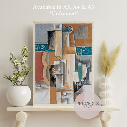 Picasso - Violin and Guitar 1912 Exhibition Print Vintage Gallery Wall Art