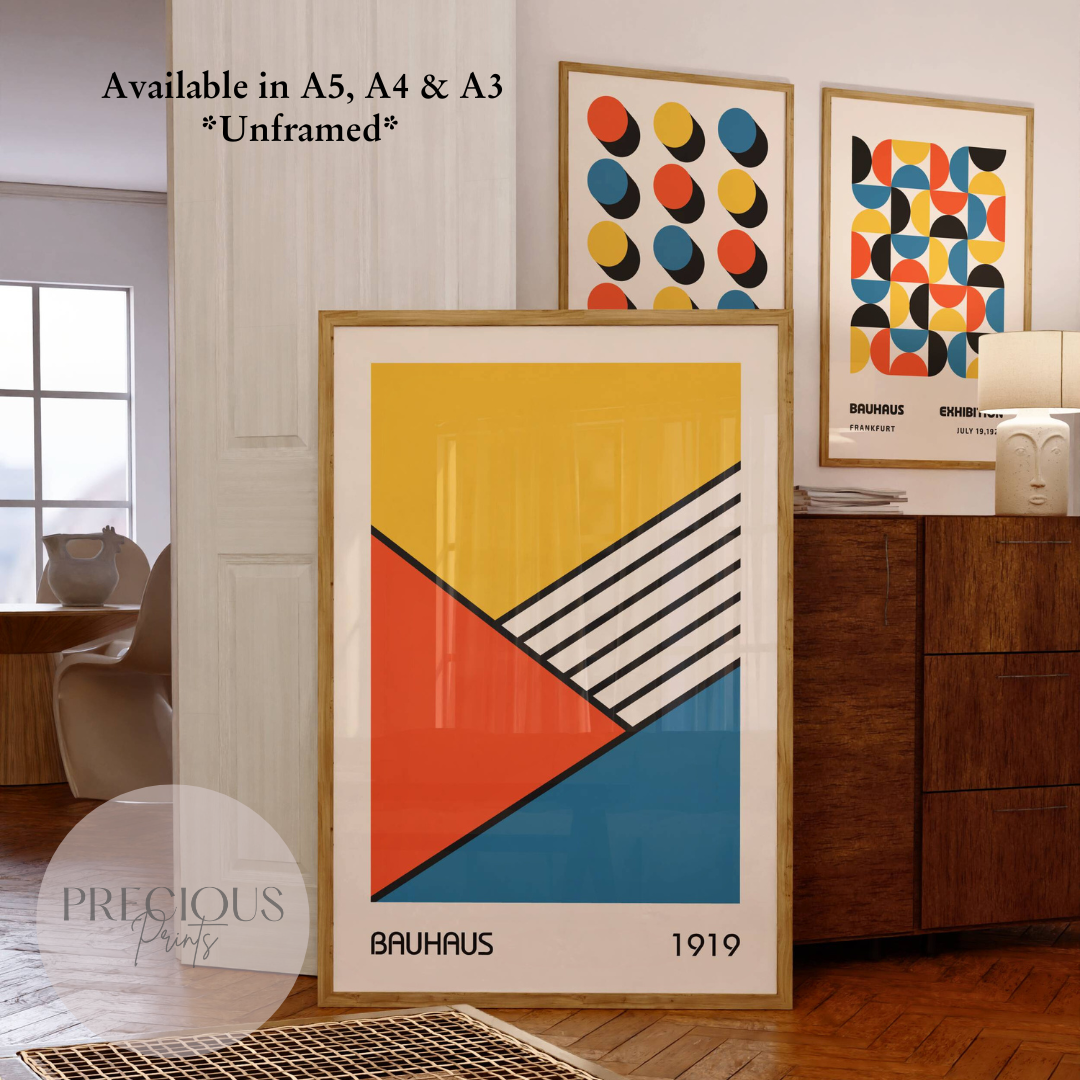 Colourful Textured Bauhaus Art Print A5 A4 A3 Art Exhibition Poster
