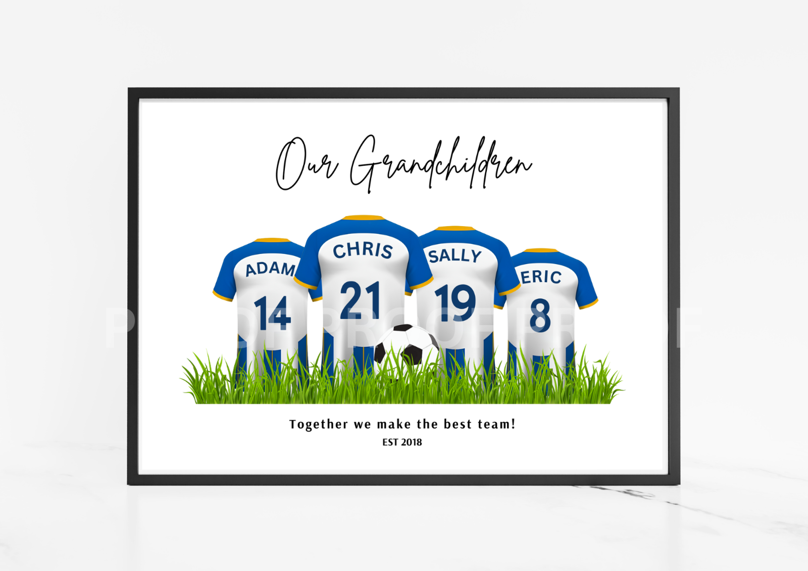 Personalised Football Family Print / Brighton Family Print A5 A4 A3