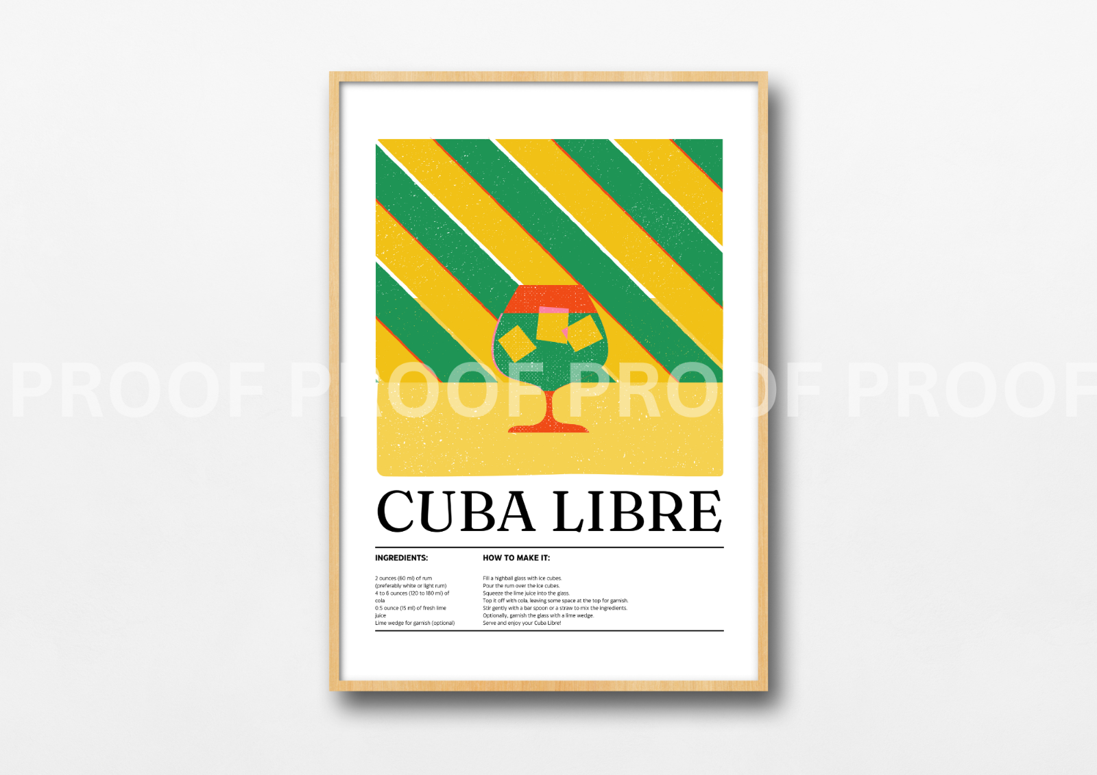 Colourful Cocktail Preppy Prints Poster / Vintage Retro Prints