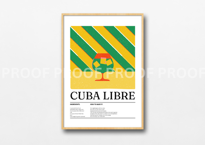 Colourful Cocktail Preppy Prints Poster / Vintage Retro Prints