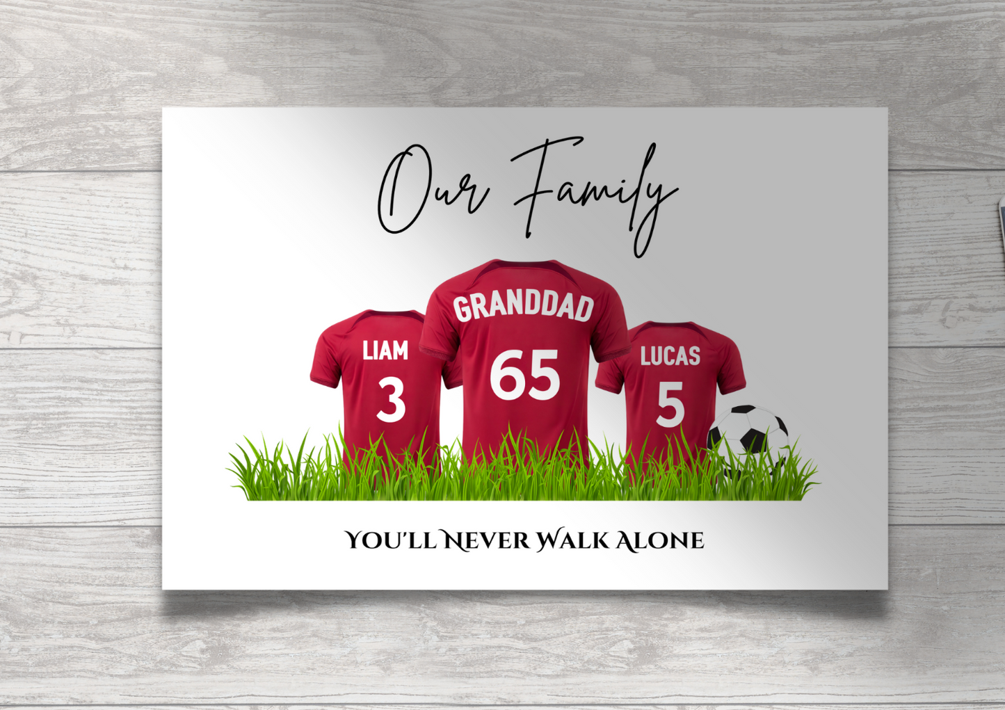 Personalised Liverpool FC Football Family Print / Mothers Day Fathers Day A5 A4