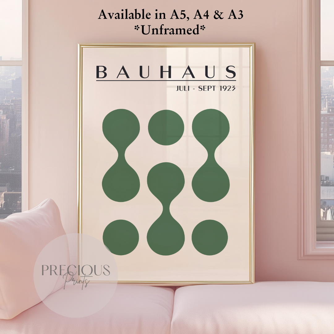 Sage Green Bauhaus Print A5 A4 A3 Art Exhibition Sage Green Poster
