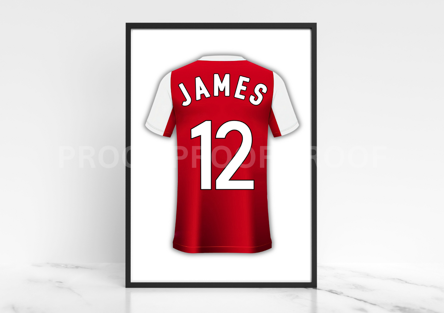 Arsenal Football Shirt Poster | Personalised | Wall Art Print | | A5 A4 A3