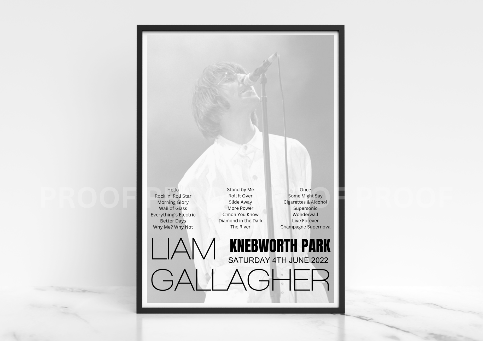 Liam Gallagher - Knebworth 2022 Concert Poster A3 A4 A5