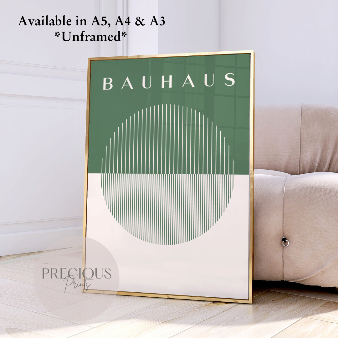 Sage Green Bauhaus Print A5 A4 A3 Art Exhibition Sage Green Poster