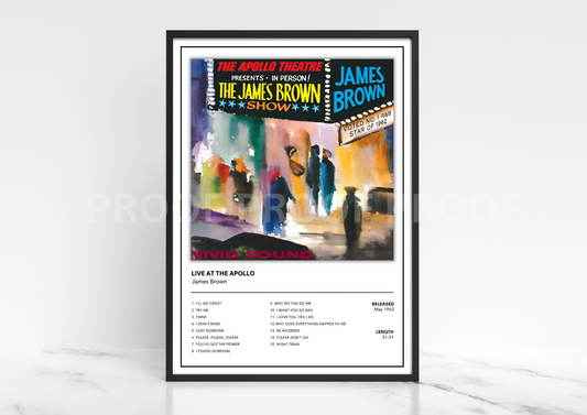 James Brown Live at the Apollo Album Single Cover Poster / Music Gift