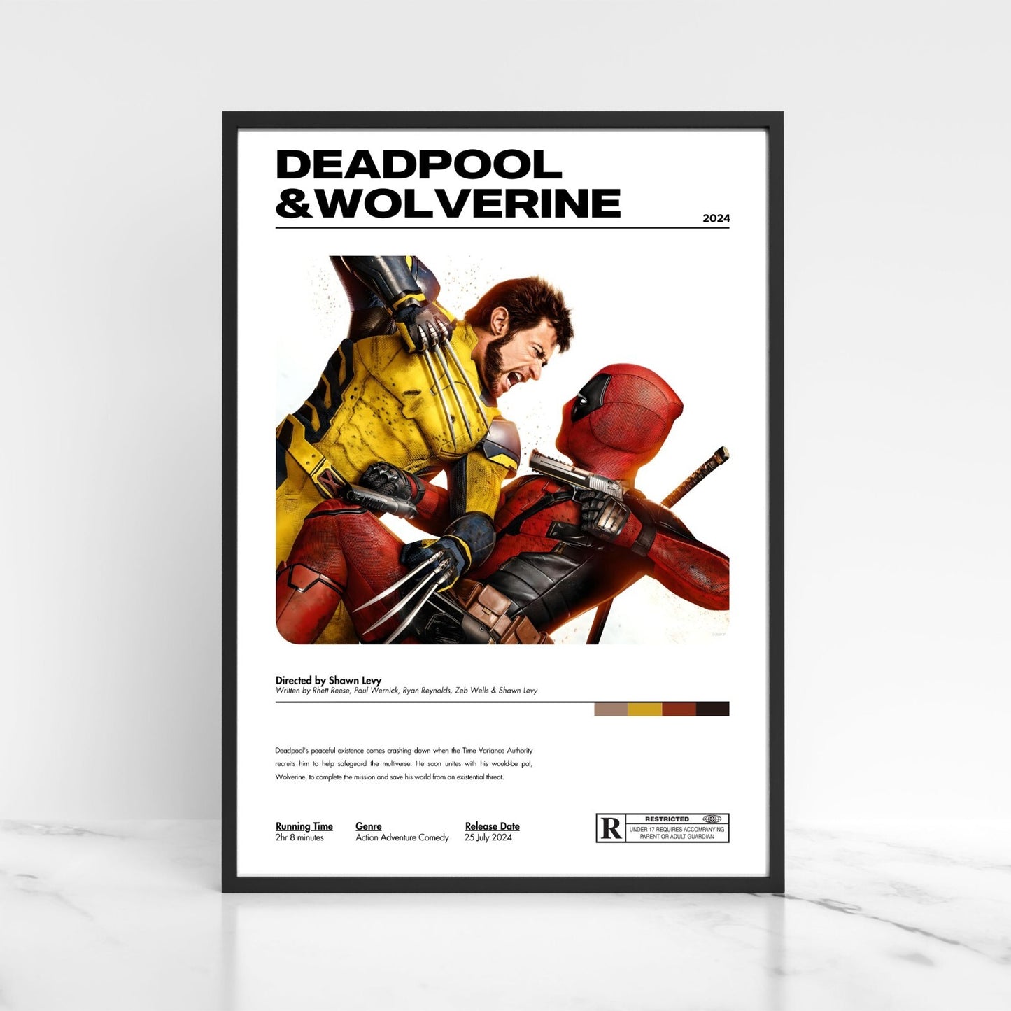 Deadpool & Wolverine 2024 Movie Poster A5 A4 A3 Unframed High Gloss Print
