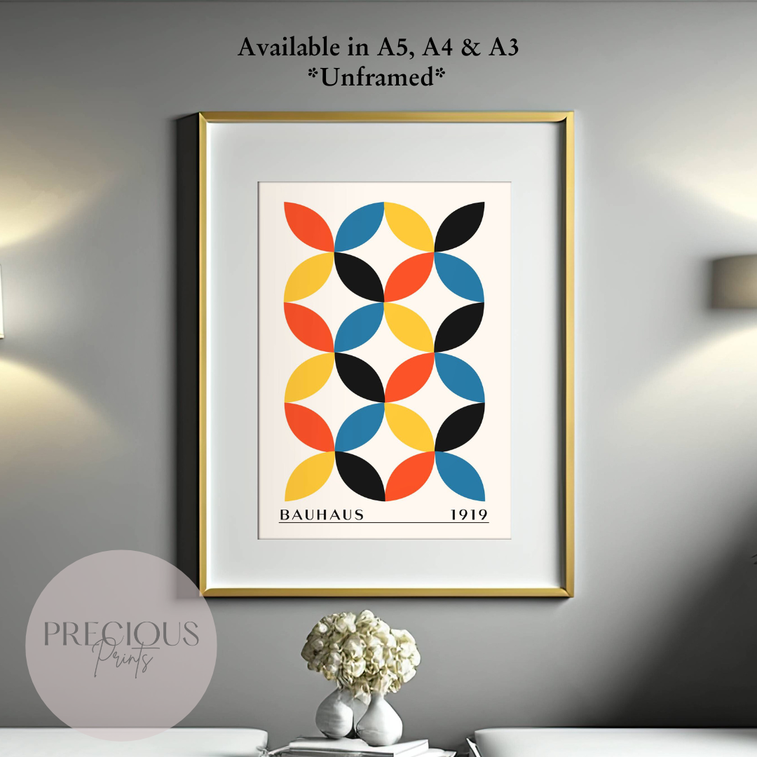 Colourful Textured Bauhaus Art Print A5 A4 A3 Art Exhibition Poster