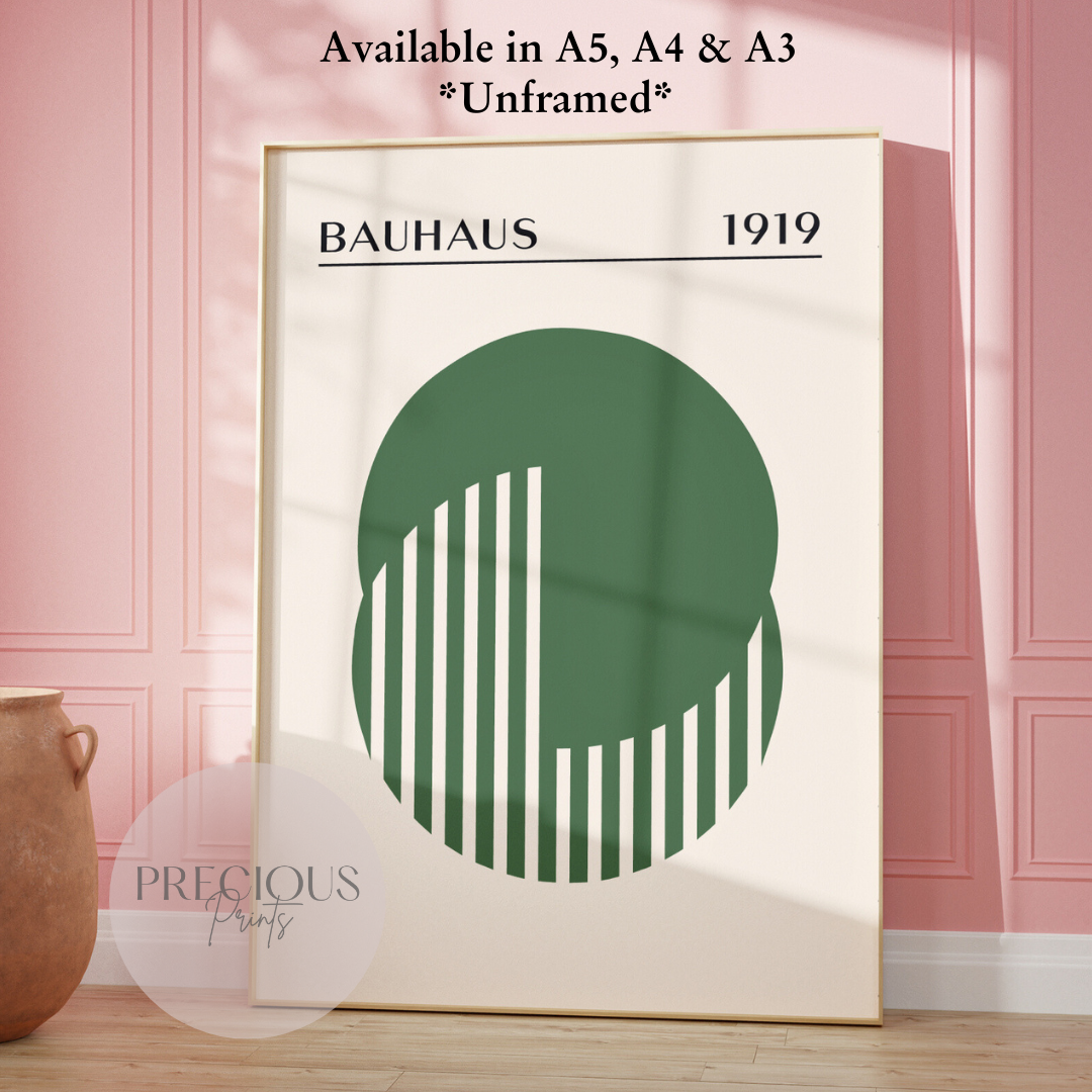 Sage Green Bauhaus Print A5 A4 A3 Art Exhibition Sage Green Poster