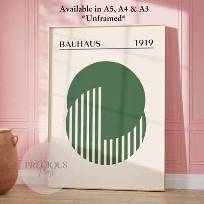 Sage Green Bauhaus Print A5 A4 A3 Art Exhibition Sage Green Poster