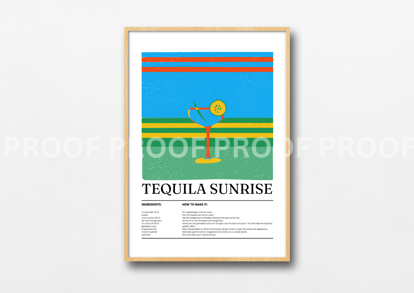 Colourful Cocktail Preppy Prints Poster / Vintage Retro Prints