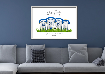 Personalised Football Family Print / Brighton Family Print A5 A4 A3