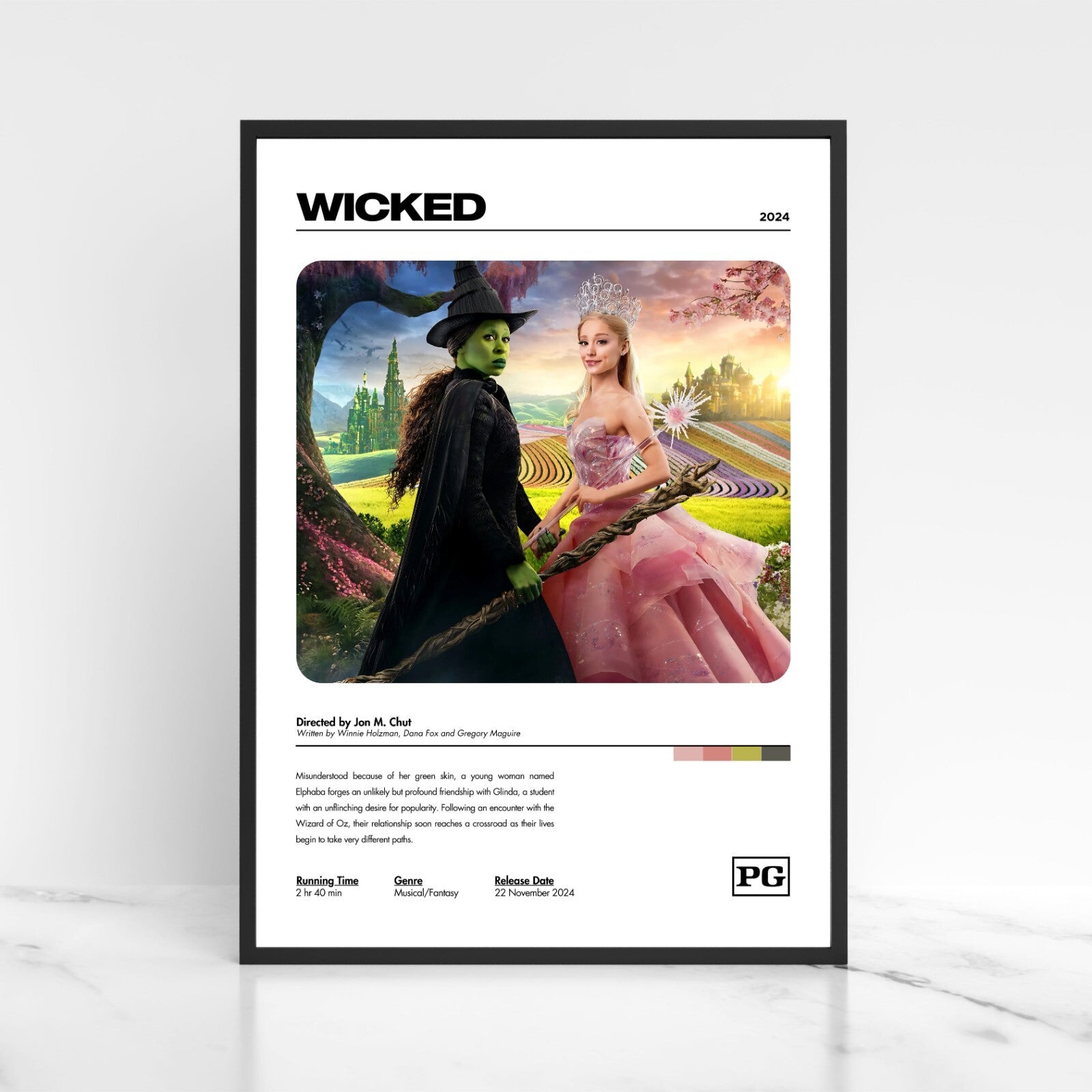 Wicked Movie Poster 2024 Unframed A5 A4 A3