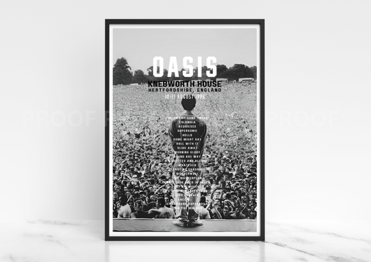 Oasis Inspired Knebworth 1996  / Music Legend / Music Poster / A5 A4 A3