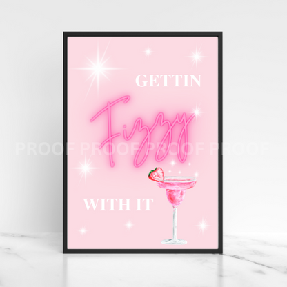 Gettin' Fizzy with it Print Kitchen Humour Art Poster Art A5 A4 A3