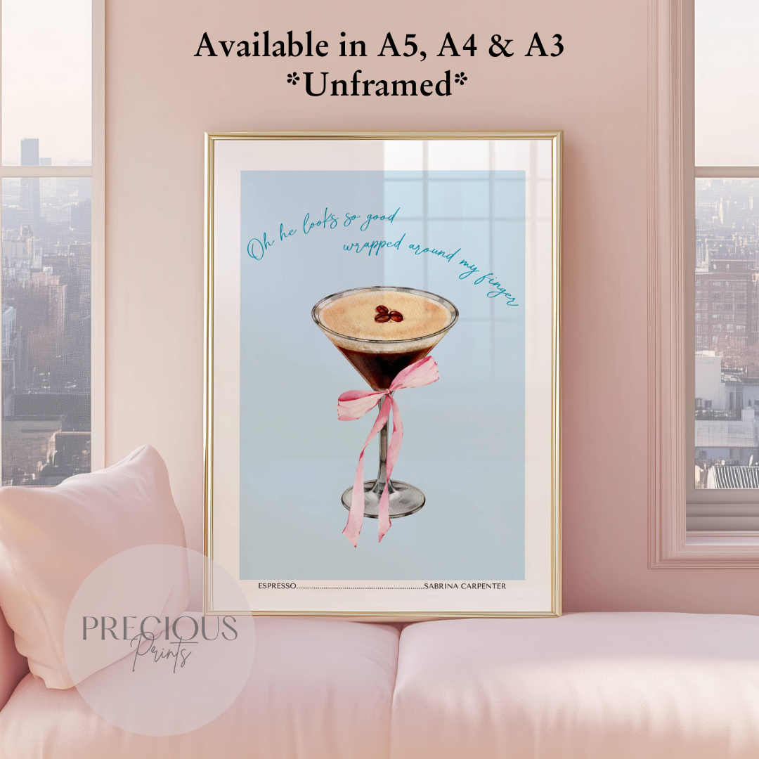 Sabrina Carpenter - Espresso Lyric Print / Music Poster / Preppy Wall Art