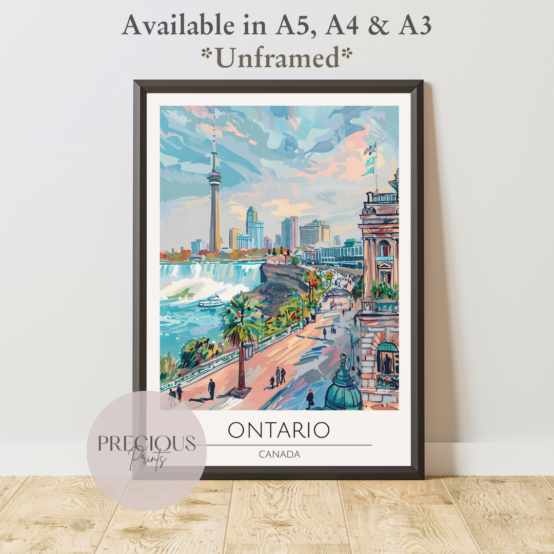 Canada - Ontario Travel Print Poster / Vintage Wall Art / A5 A4 A3
