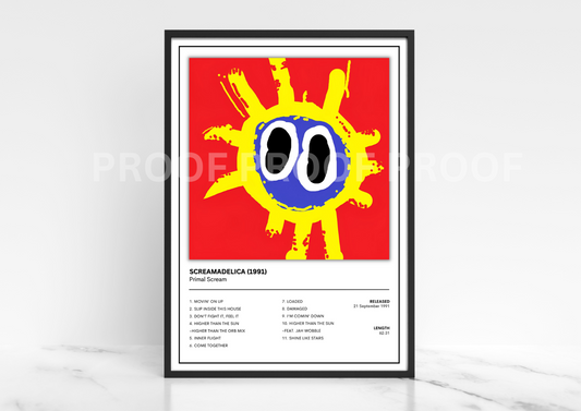 Primal Scream Screamadelica Album Cover Poster / Music Poster