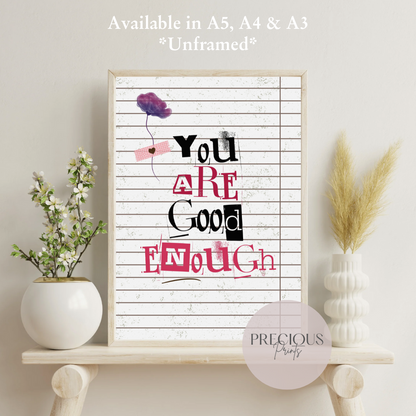 Positive preppy quote wall art print Trendy Retro Poster A5 A4 A3 Unframed