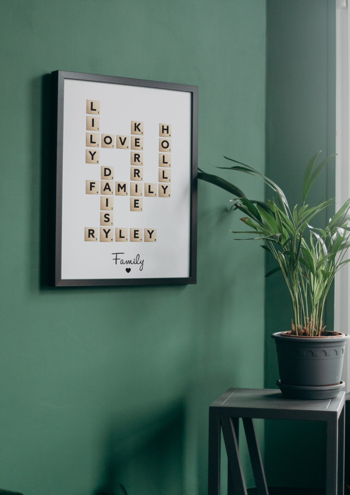 Personalised Scrabble Art Family Print Grandchildren Print Mothers Day A4 A3 A5