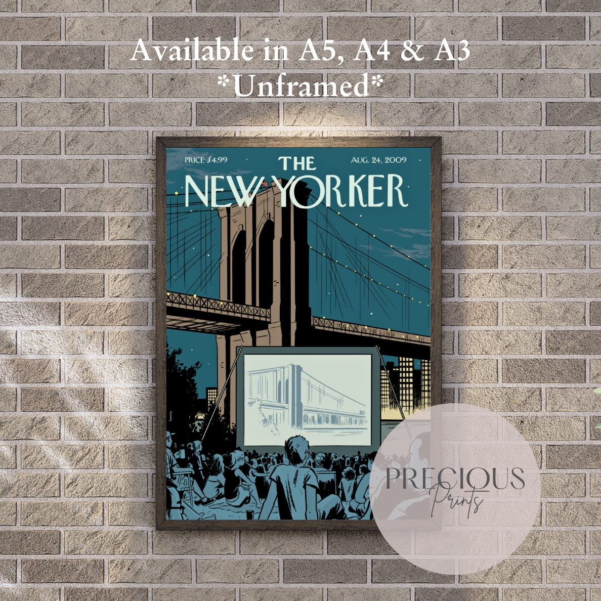 The New Yorker 24 Aug 2009 Wall Art Print Artist Adrian Tomine Brooklyn Bridge