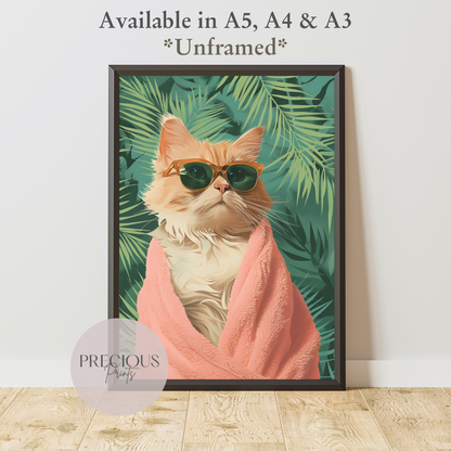 Cute Cat Preppy Print / Pop Art / Trendy Wall Art / Eclectic Print / Cat Poster