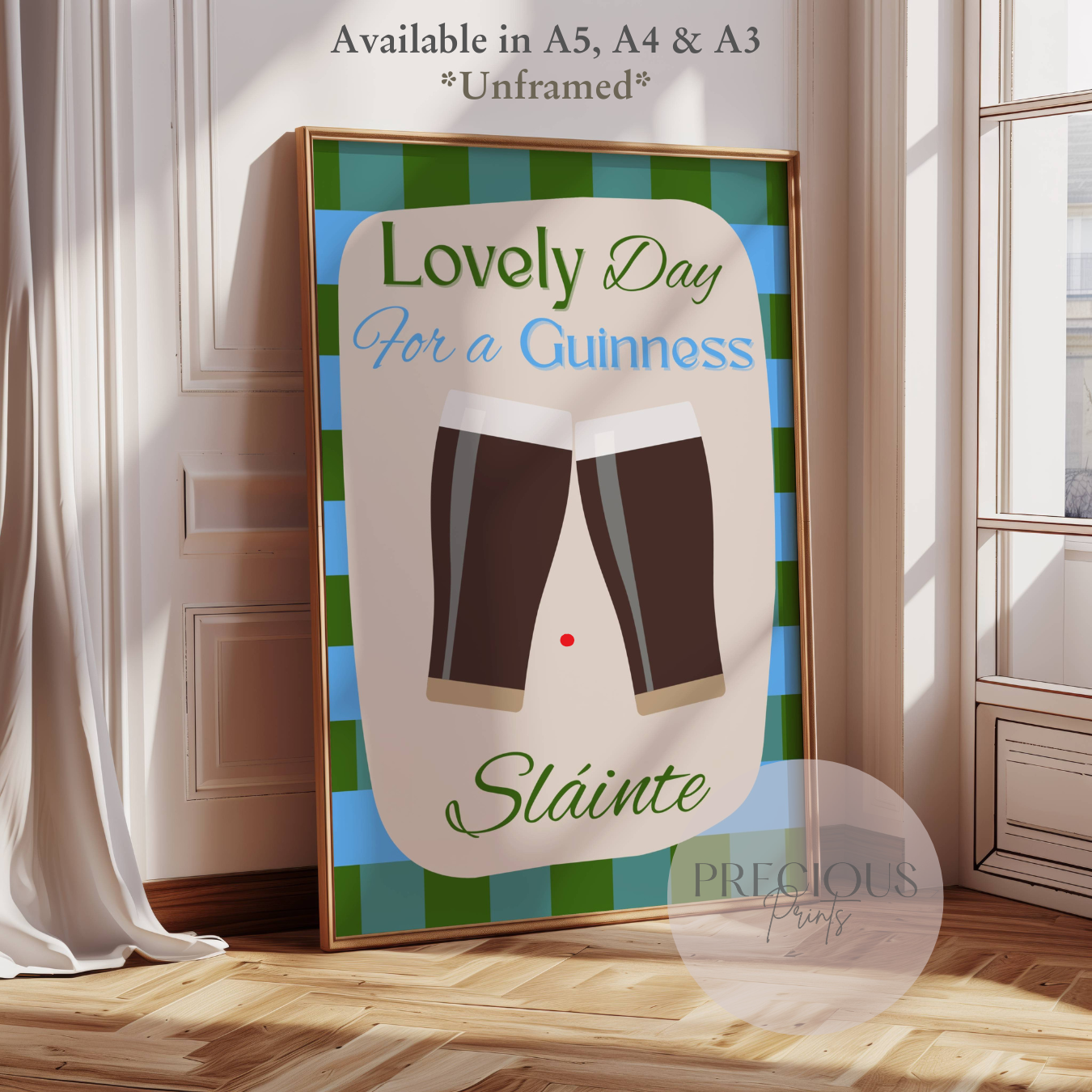 Lovely Day for a Guinness Print / Irish Humour Print / Irish Wall Art Funny