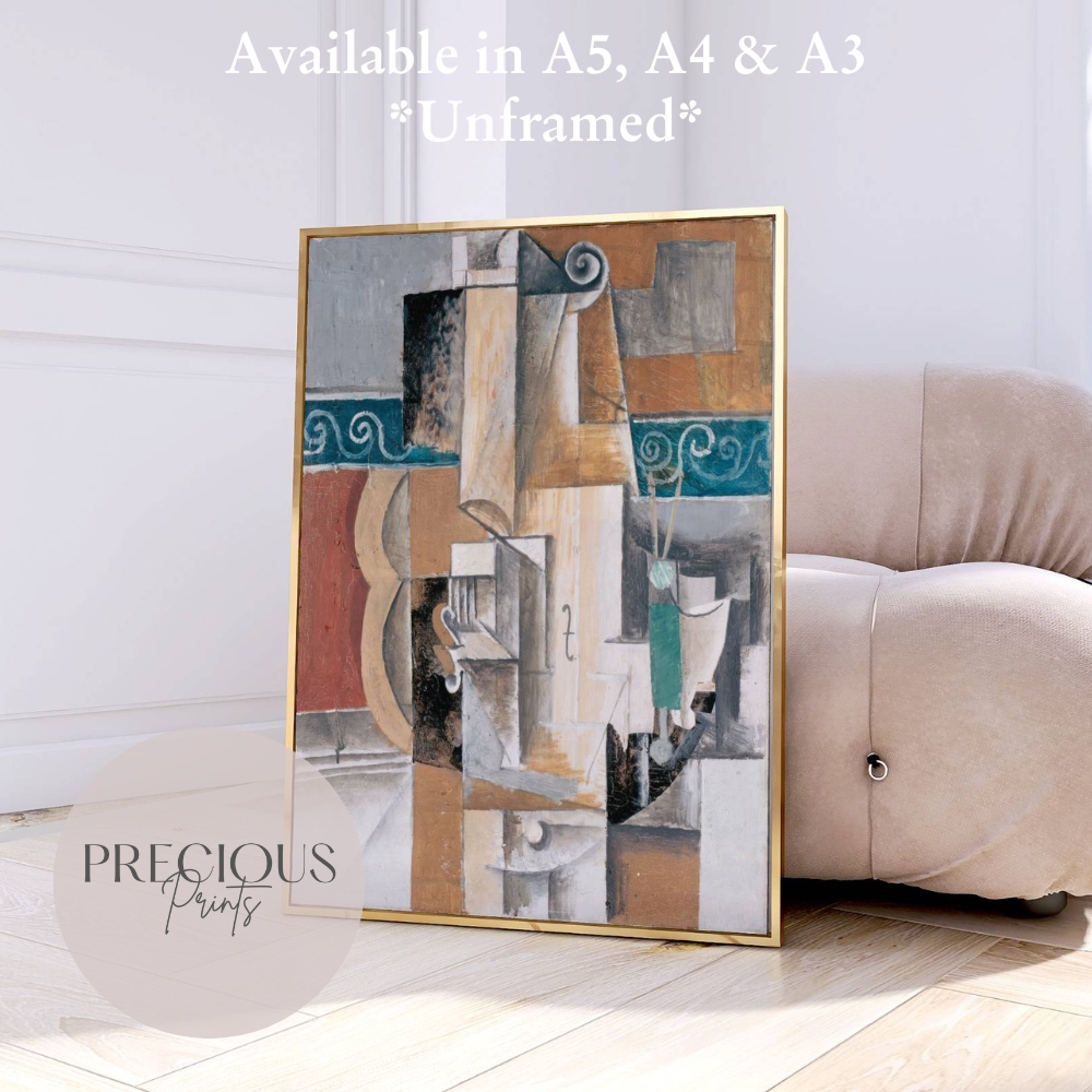 Picasso - Violin and Guitar 1912 Exhibition Print Vintage Gallery Wall Art