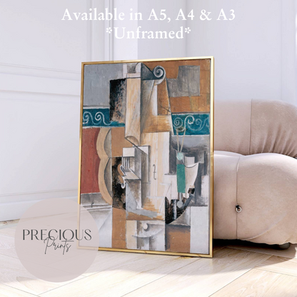 Picasso - Violin and Guitar 1912 Exhibition Print Vintage Gallery Wall Art