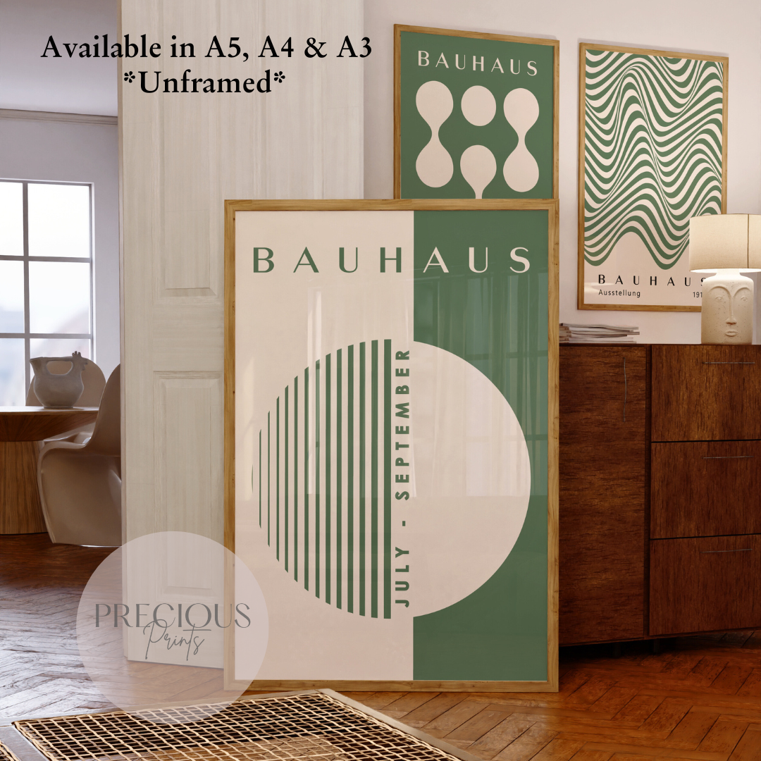 Sage Green Bauhaus Print A5 A4 A3 Art Exhibition Sage Green Poster