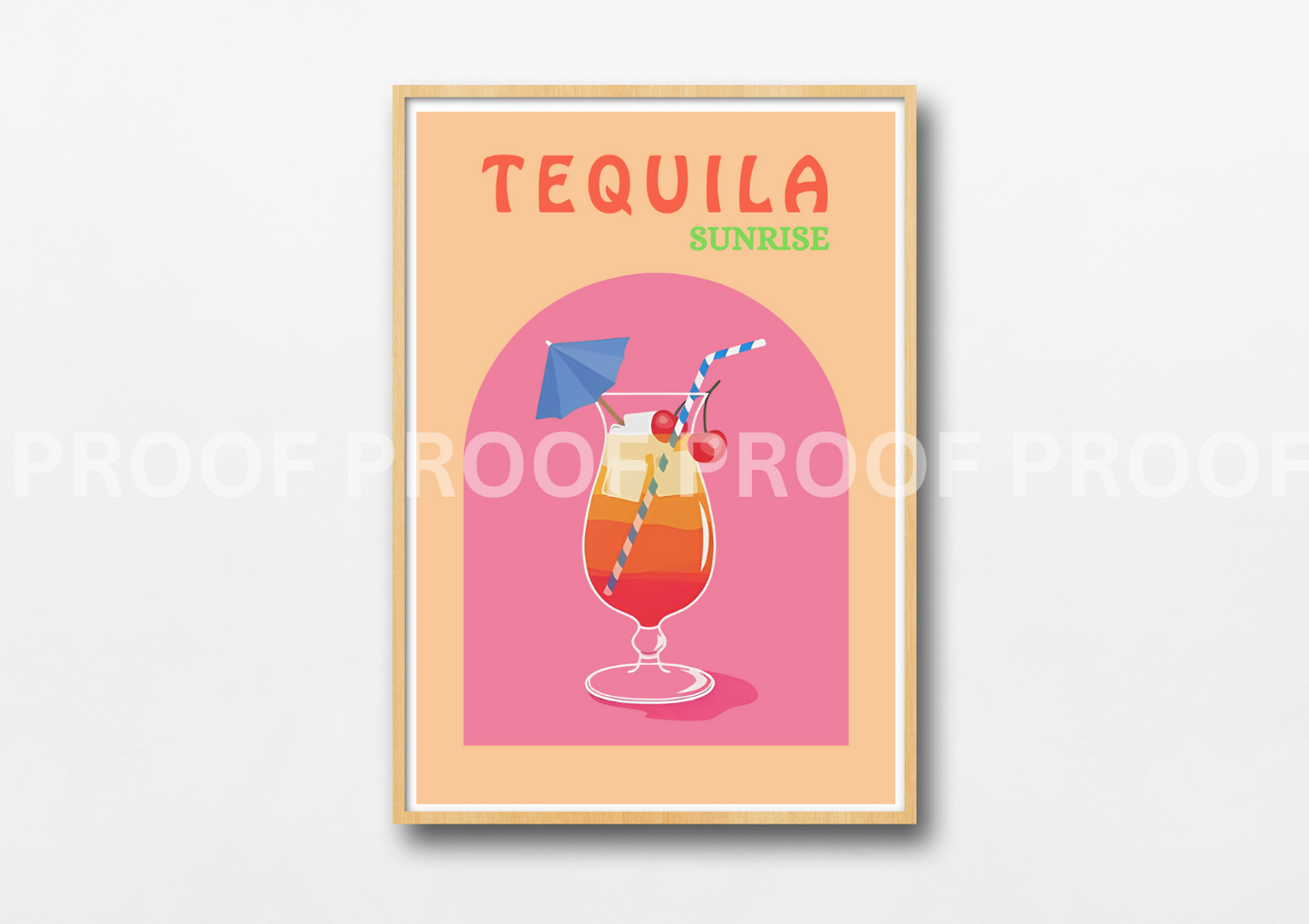 Colourful Cocktail Posters / Preppy Wall Art / A5 A4 A3 Unframed