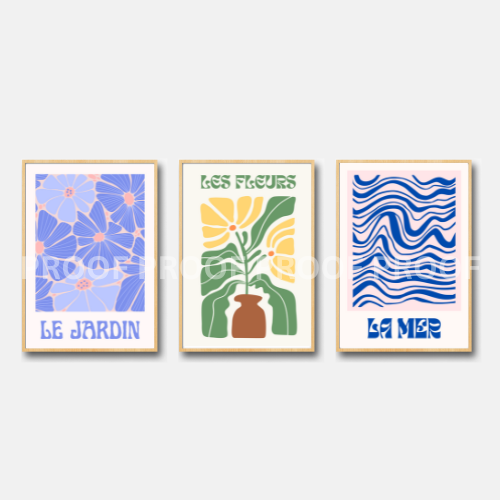 French Prints Modern Wall Art Floral Nature Print Poster A5 A4 A3