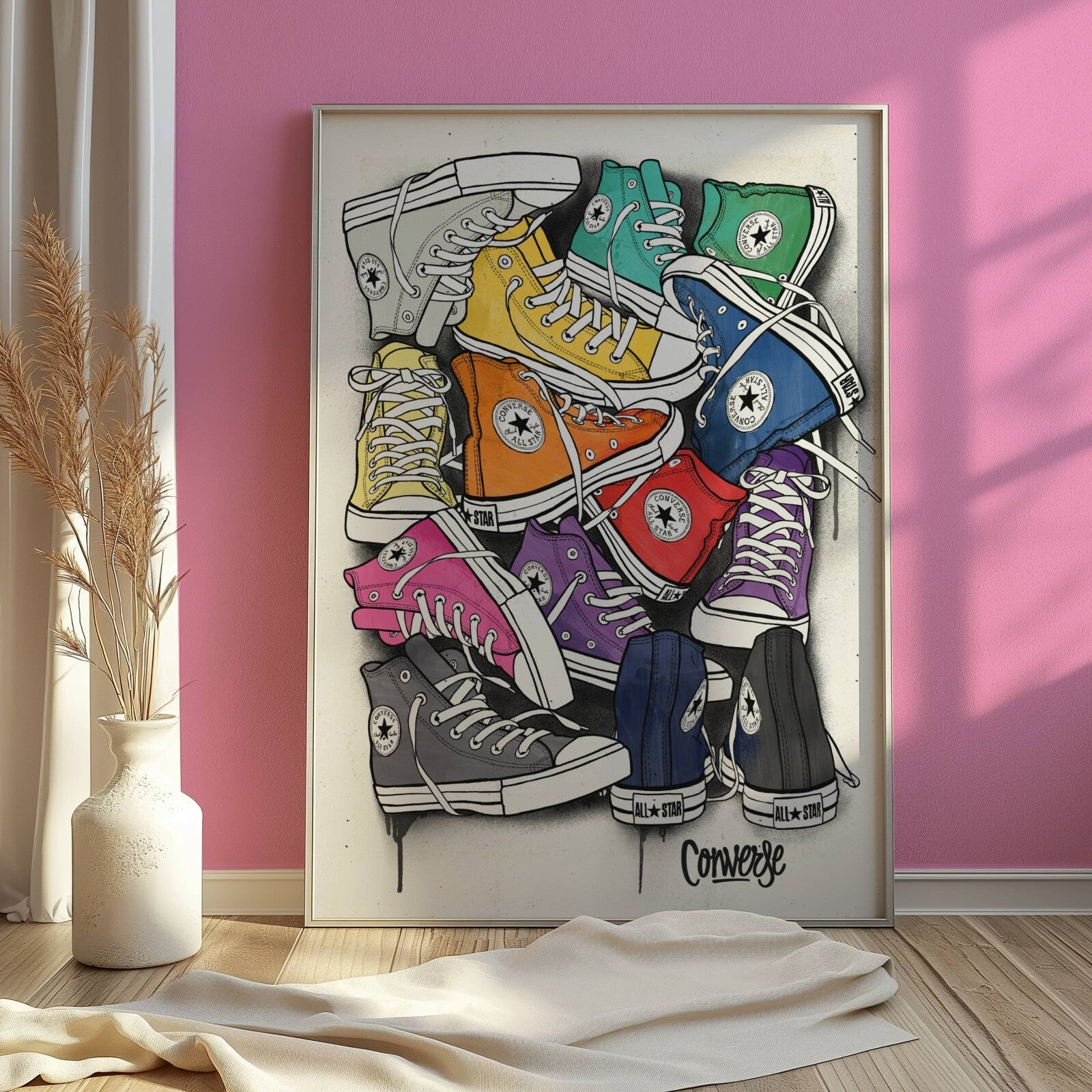 Converse Wall Art Poster / Preppy Trendy Retro Colourful Wall Art Tween