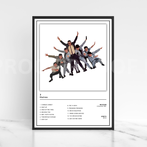 Madness - 7 Album Cover Poster Music Poster Music Gift A5 A4 A3