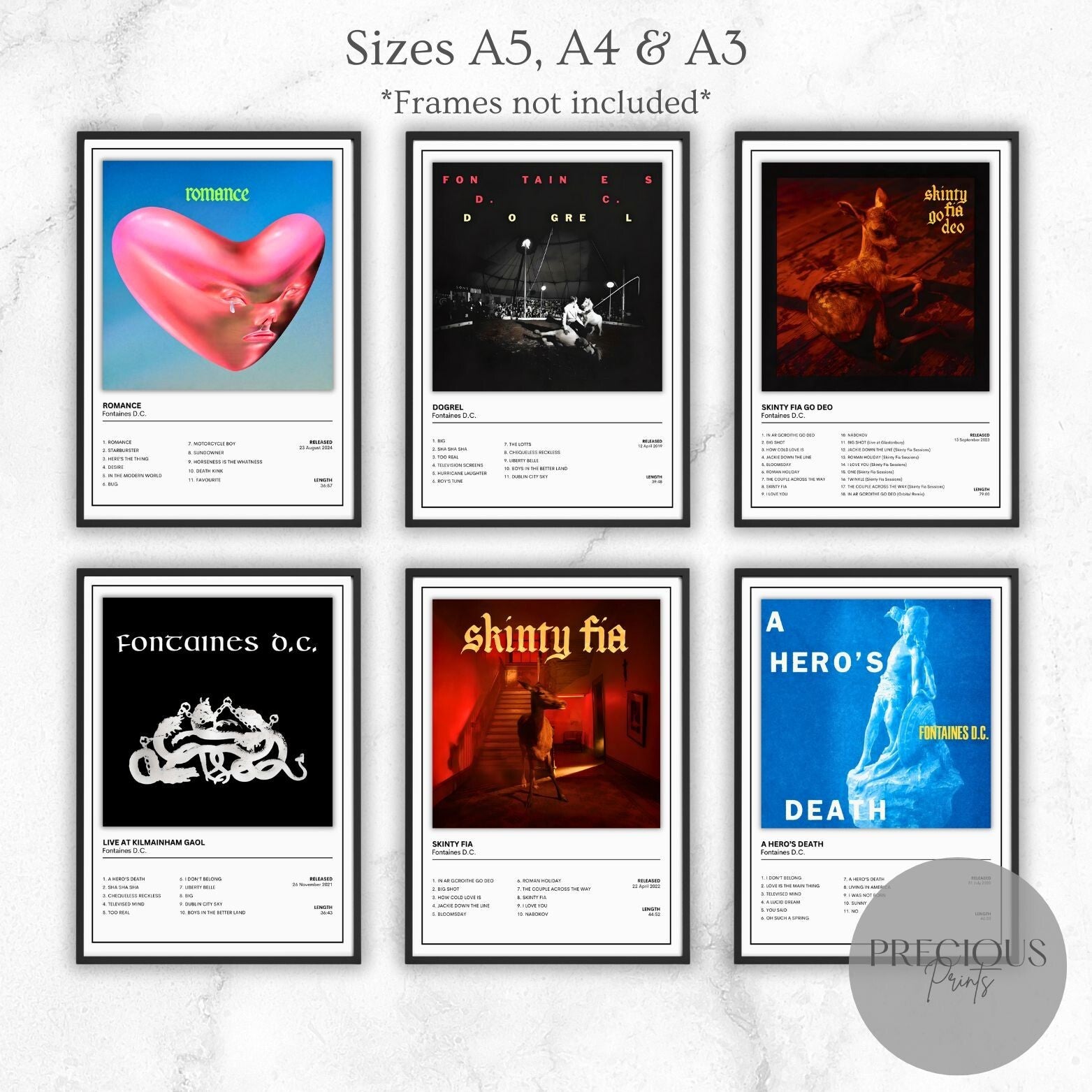 Fontaines D.C. Music Album Poster / A5 A4 A3 Unframed The Full Collection