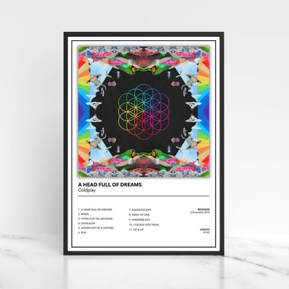 Coldplay Album Poster Full Collection A5 A4 A3 Album Cover Unframed