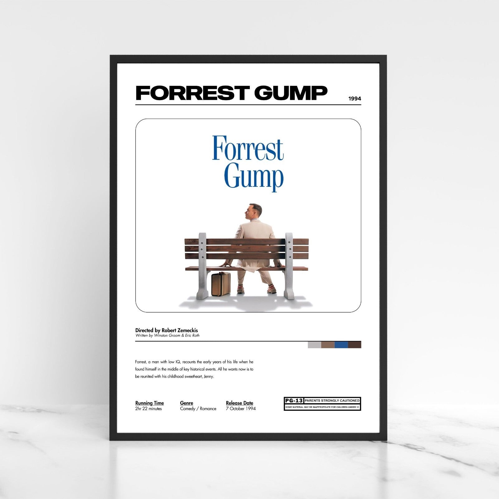 Forrest Gump Movie Poster A5 A4 A3 Unframed High Gloss Print