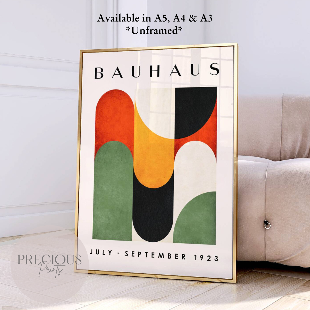 Colourful Textured Bauhaus Art Print A5 A4 A3 Art Exhibition Poster