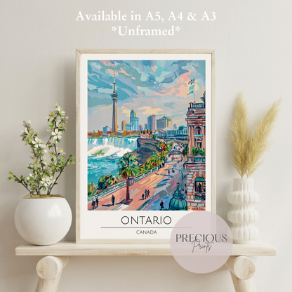 Canada - Ontario Travel Print Poster / Vintage Wall Art / A5 A4 A3