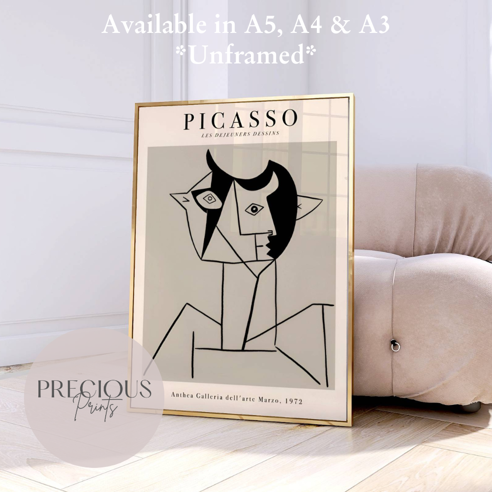 Picasso Anthea Galleria 1972 Exhibition Print / Vintage Gallery Wall Art