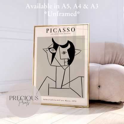 Picasso Anthea Galleria 1972 Exhibition Print / Vintage Gallery Wall Art